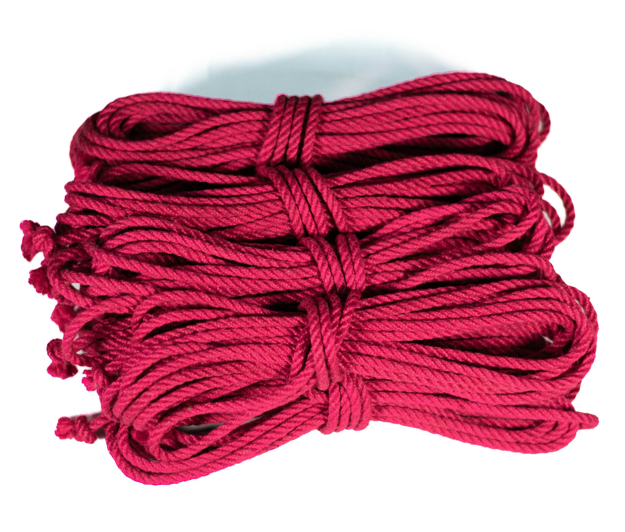 Pink jute rope · 5mm double-ply (treated)