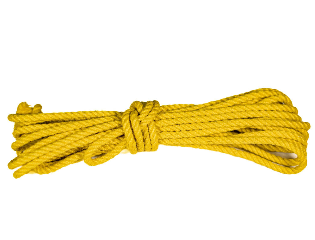 Yellow jute rope · 5mm double-ply (treated)