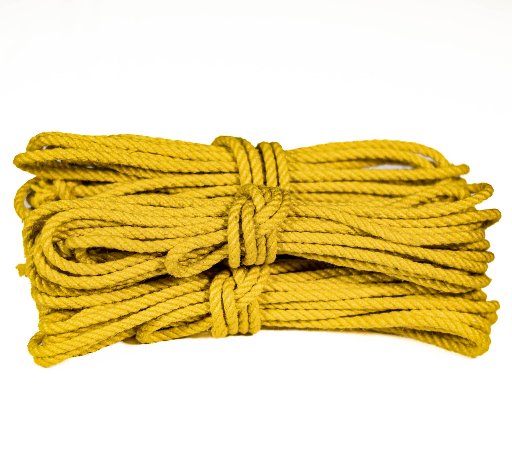 Yellow jute rope · 5mm double-ply (treated)