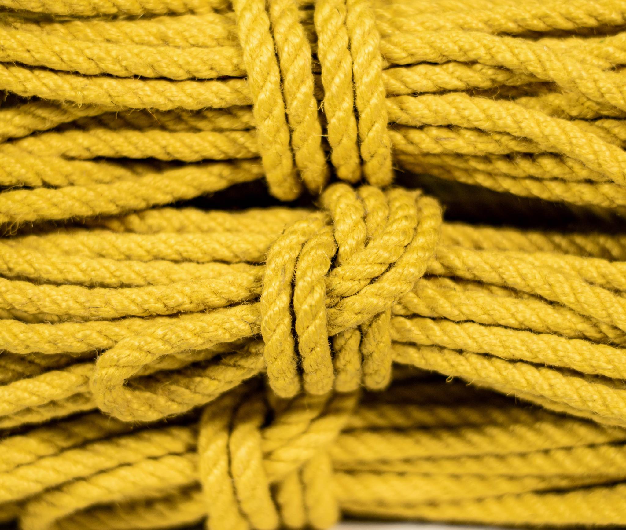 Yellow jute rope · 5mm double-ply (treated)